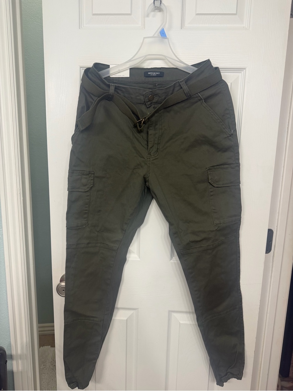 American Bazi Olive Green Utility Cargo Joggers